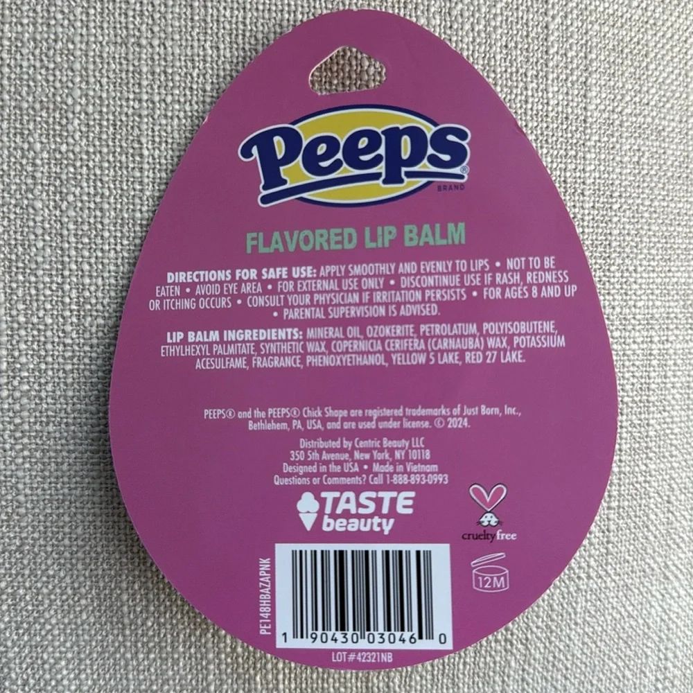 Peeps Flavored Lip Balm Set Assorted Flavors Set of 4